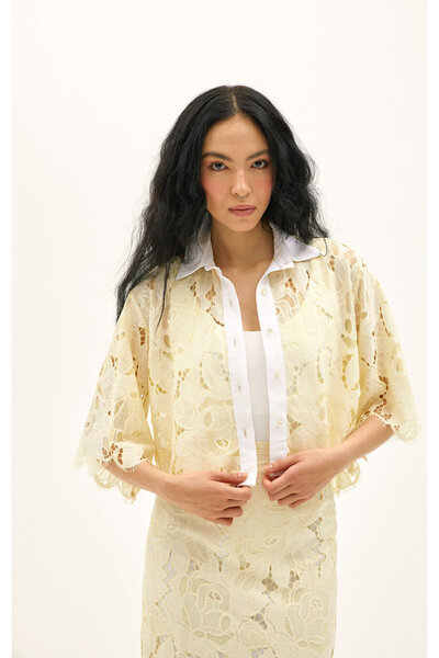 Pilea Celeste Dantel Mini Gömlek