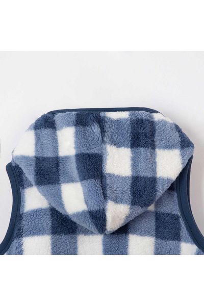 Lolons Checkered Welsoft Fabric Boy's Vest