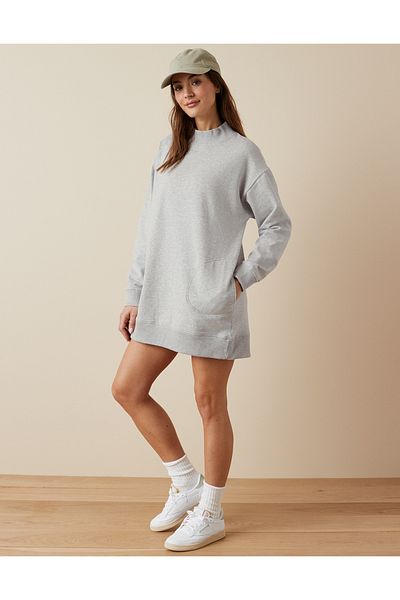 AMERICAN EAGLE AE Mock Neck Fleece Mini Dress