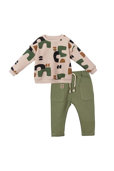 Lolons Geometric Printed Baby Boy Double Set