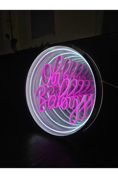 En Güzel Günde Oh Baby Sonsuzluk Ayna Neon Işıklı Duvar Dekarasyon 45*45 Cm
