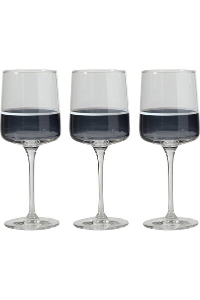 Mudo Home ANTRASİT 3LÜ KADEH SETİ 320CC