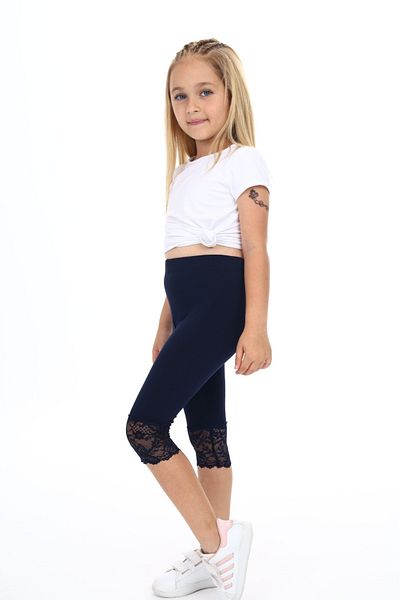Toontoy Girl's Capri with Lace Detail