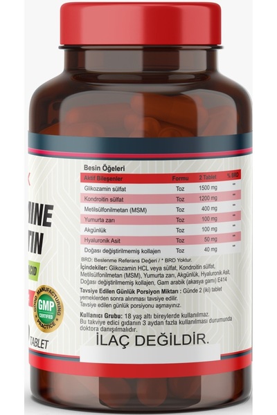 Nevfix Glucosamine Chondroitin Msm Yumurta Zarı Akgünlük 120 Tablet