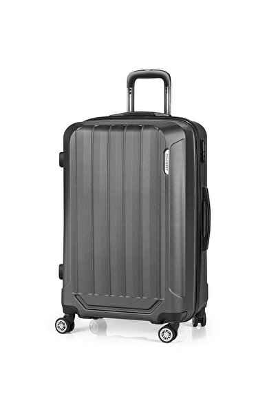 POLO&SKY Spring Model Füme Renk Büyük Boy Valiz Bavul