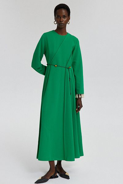 Touché Privé Linen Dress - Ribbed Detail