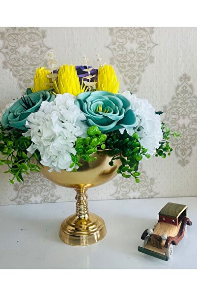 İnci ARANJMAN METAL SAKSILI ÇİÇEK DEKORATİF