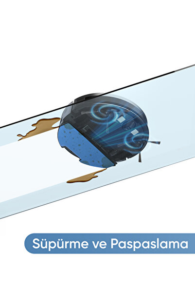 Şımart Teknoloji Katya Z Akıllı Robot Süpürge 2’si 1 Arada Islak Mop Ve Yüksek Emiş Gücü