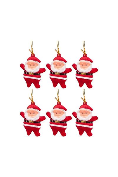 ECOYOM Set of 6 Christmas Ornaments Santa Claus - Red Pine Tree