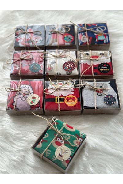 fethi mekik 10 Adet Kutulu Hediyelik Yılbaşı Noel Christmas Çorap Seti - HEDİYE SETİ