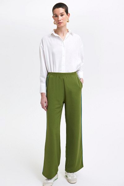 Touché Privé Linen Trousers - Wide Leg and Piping Detail