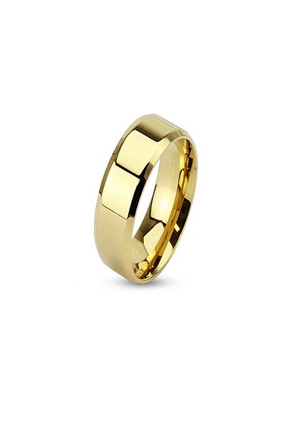 Chavin 6 mm Yellow Glossy Steel Men's Wedding Ring Ring Cd78