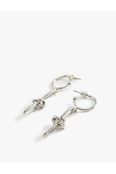 Koton Halka Küpe Sallantılı Düğüm Detaylı Çelik Karışımlı