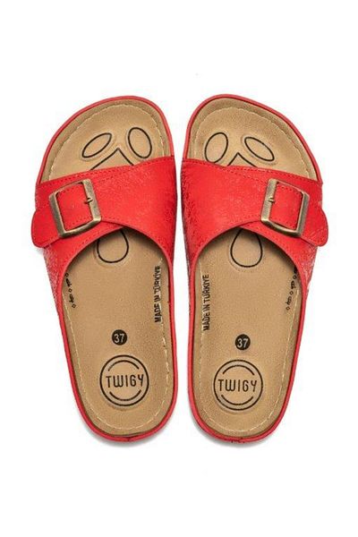 Twigy Red Dildar Women's Slippers - Size 36/40