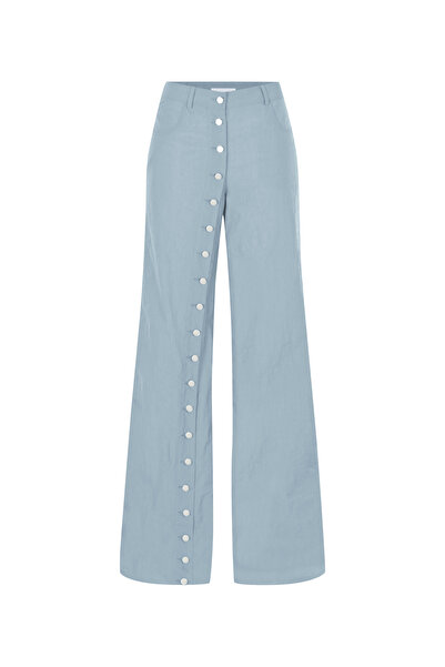 Khela The Label Magnet Of Scandal Pants In Blue Mavi Uzun Bol Pantolon