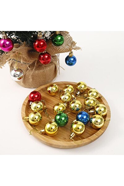 Sole Christmas Pine Tree Ornament Colorful Balls Christmas Tree Ornament 12 Li 3 cm