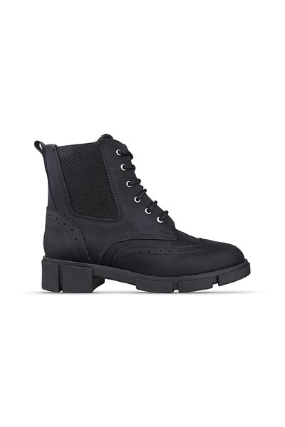 M.P. Women's Lace-Up Black Casual Boots