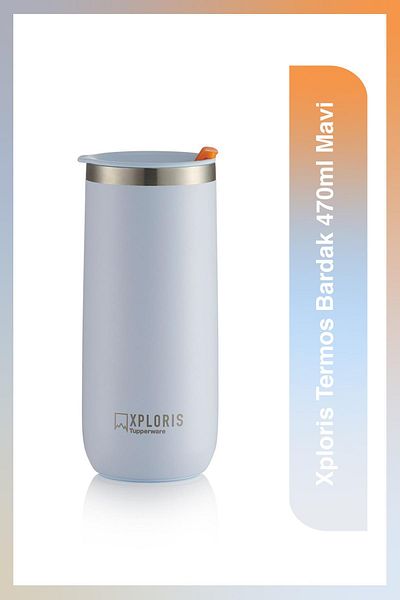 Tupperware Xploris Blue Thermos Cup - 470ml