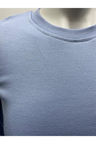 LADY HAZAL Soft Touch Rib Fabric - Μπλούζα με μακρυμάνικη λαιμόκοψη με λαιμόκοψη