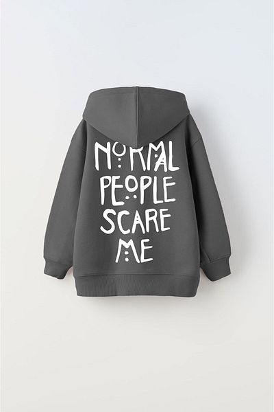 The Champ Clothing Smoked Unisex Kids Hoodie - Hooded, Fleece Normal People Scare Me Printed Sweatshirt