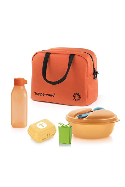 Peppycooky Tupperware X Turuncu Çanta Set 1 Suluk Matara & Çantalı Yemek Taşı...