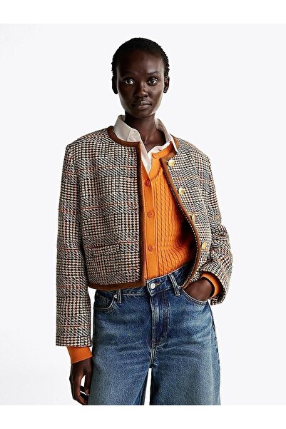 Tommy Hilfiger ΜΠΟΥΦΑΝ TWEED WOOL MIX CHECK CREW