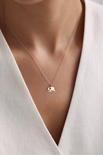 Gianfranco 14 Ayar Altın Fil Kolye