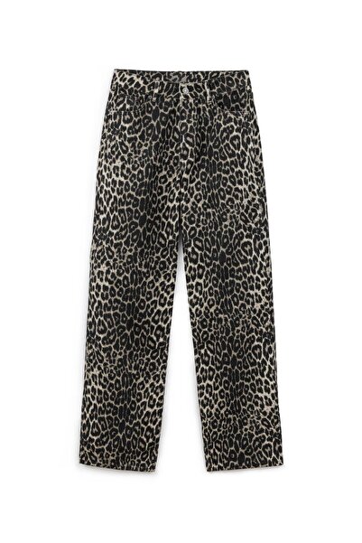 KASSEL Leopar Straight Jean Pantolon