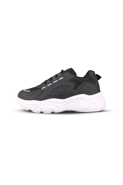 M.P. Women's Lace-Up Black-White Walking Shoes