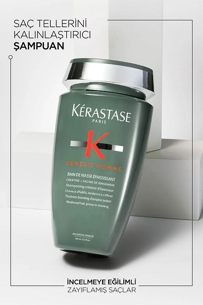 Kerastase Genesis Homme Shampoo - 250 Ml, for Strengthless Hair, Bain De Masse Épaississant Cyt 42214578784