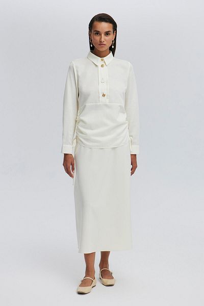 Touché Privé Elegant Blouse with Gathered Waist