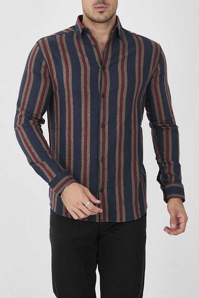 MCZ GİYİM Мъжка риза Slim-Fit с райета и меланж