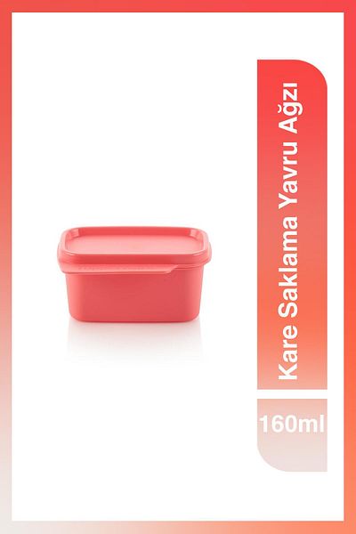 Tupperware Custom Square 160ml Kitten Refrigerator Storage Container with Airtight Lid Practical Kitchen Solution