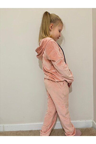 DFN Hooded Velvet Bottom Top Double Set