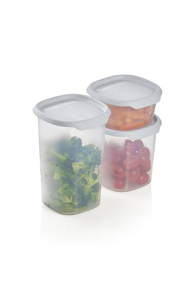 Tupperware One Touch Square 3-Piece Dry Food Storage Container