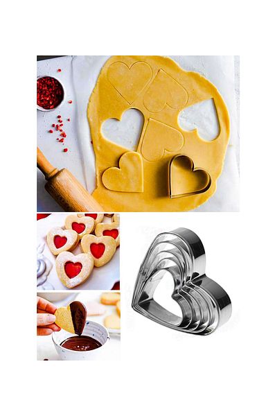 KOLETİC STORE 12Pcs Stainless Steel Cookie Mold - Flower Fruit Cutter, Heart Star Circle Flower Shaped