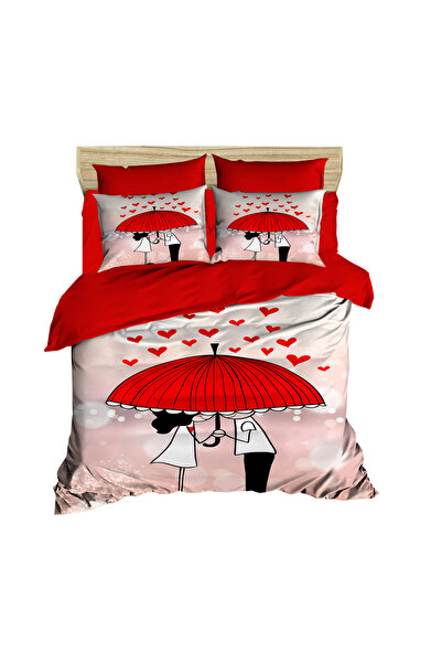 Fabeteks Valentine's Day Valentine's 3D Digital Double Duvet Cover Pillow Set...