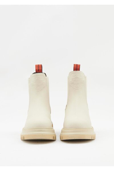 Harley Davidson Mourir Kadın Bej Deri Bot