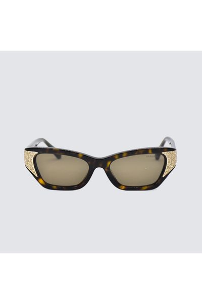 Swarovski Woman Cat Eye Sunglasses- Sk 6029 - Lense Size:53mm - Dark Havana
