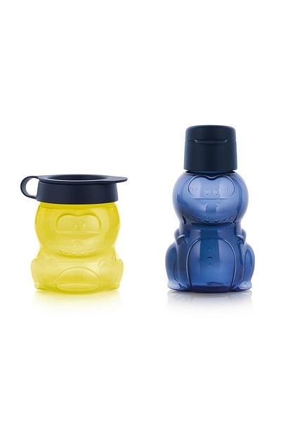 Tupperware زجاجة مياه صديقة للبيئة وزجاجة مياه دينو 350 مل حاوية للوجبات الخفيفة 300 مل