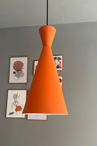 Bamyum İnce Turuncu Metal Avize Mutfak Salon Cafe Ofis Masaüstü Hediye Tekli ...