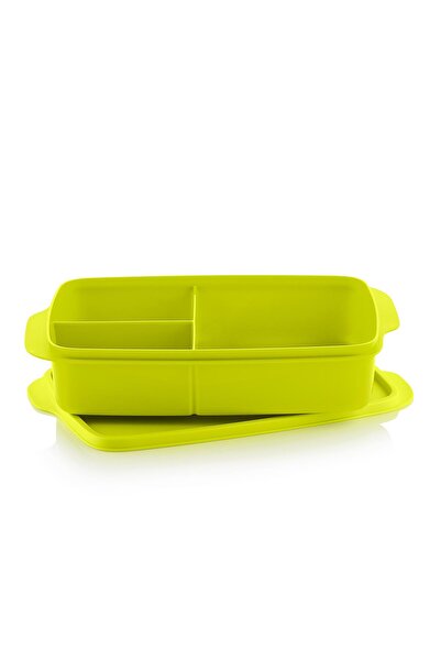 Tupperware Green Eco+ Food Carrying Container with Compartments - 1 Lt