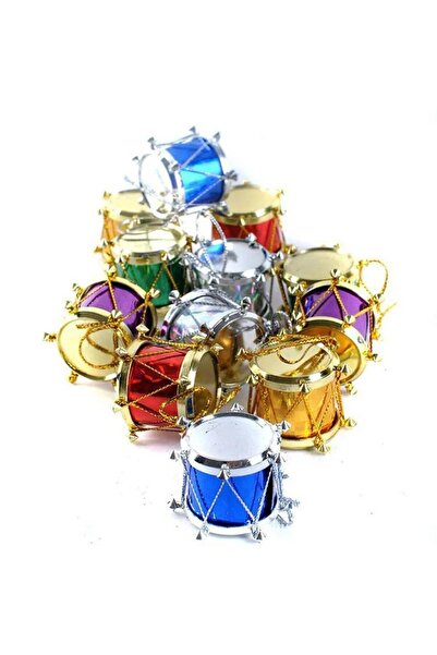 Sole Christmas Pine Tree Ornament with Drum Figure Christmas Tree Ornament 12 Pcs 3 cm