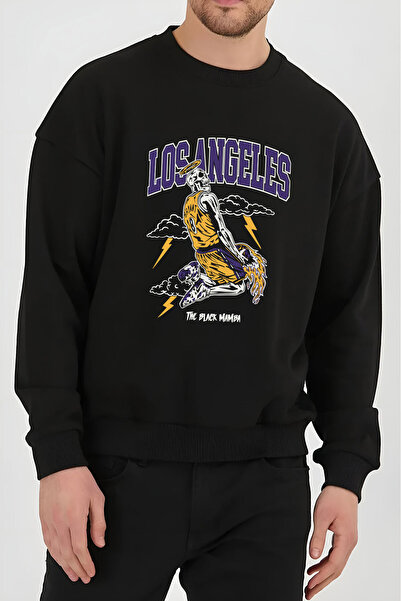 Frisson Φούτερ από βαμβάκι Los Angeles Black Mamba με στάμπα, μαύρο, unisex, ...