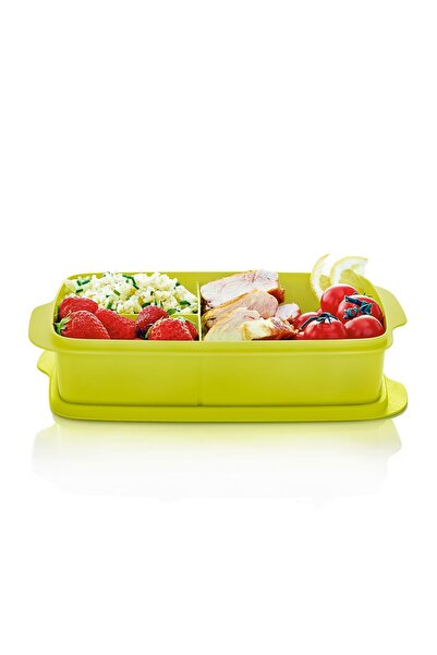 Tupperware Green Eco+ Food Carrying Container with Compartments - 1 Lt