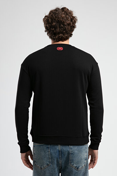 ECKO UNLTD Ανδρικό φούτερ LIBERTY Μαύρο Crew Neck με στάμπα Loose Fit