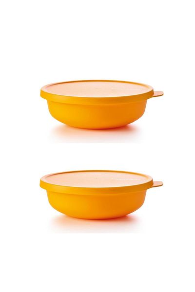Tupperware Aloha Papaya Food Preparation and Storage Container Set of 2