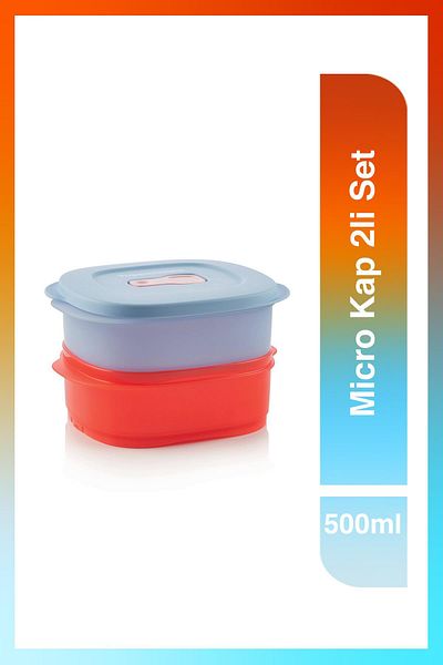 Tupperware ثلاجة صغيرة - سعة تخزين وتدفئة بسعة 500 مل، مجموعة مكونة من قطعتين