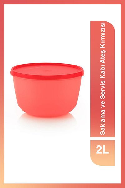 Tupperware Food Storage and Serving Container Fire Red 2 Lt