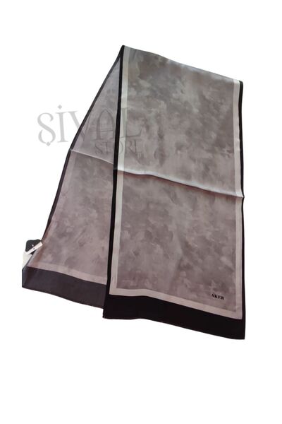 Aker Сірий-чорний шовковий шарф 311